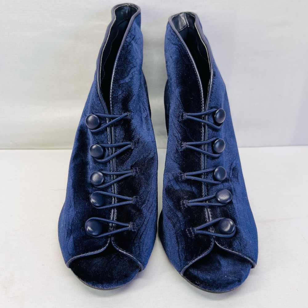 Impo Navy Velvet Lace Up Boots‎